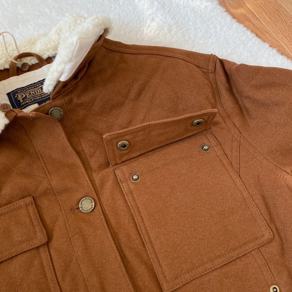 Pendleton Women's Coat, Sidney Quilted Barn Coat, Utility, Brown, Size S - Picture 4 of 12
